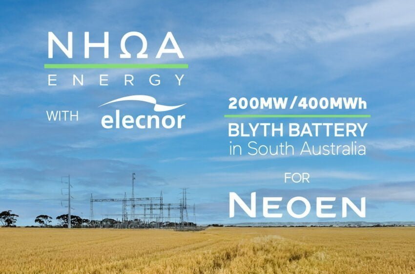  NHOA Energy ed Elecnor per 400MWh di stoccaggio d’energia in Australia per Neoen